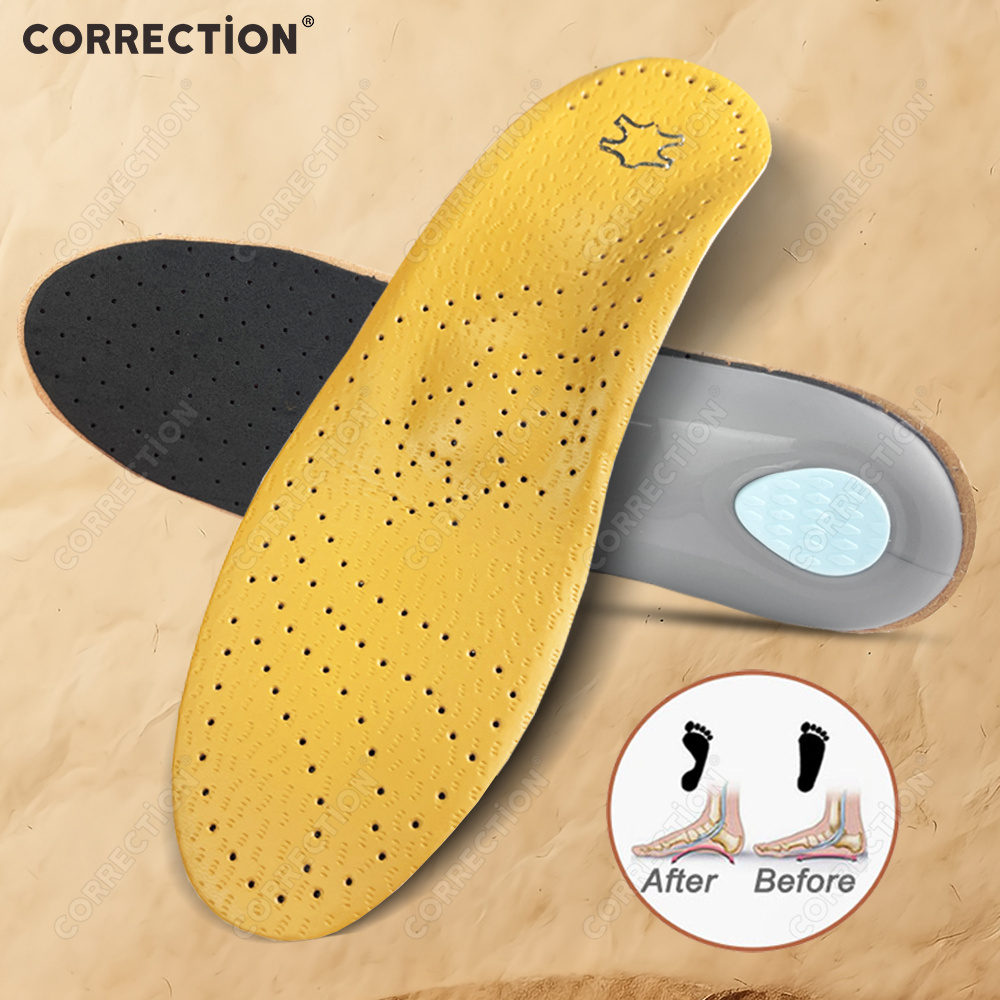 The Sneaker Care - แผ่นรองเท้าหนังแบบออร์โธปดิกส์ รองรับอุ้งเท้า แก้ปัญหาพังผืดใต้ฝ่าเท้า สำหรับผู้ชายและผู้หญิง แก้ไขขาโก่งรูปตัว O/X