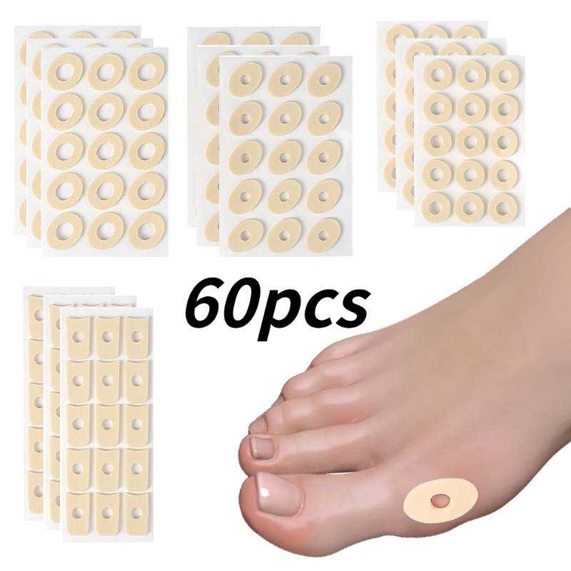 Shoe Polish Cream - แผ่นเจลป้องกันหนังด้านแบบมีกาวในตัว 60 ชิ้น สำหรับเท้า แผ่นรองลดแรงกด บรรเทาอาการปวดจากแผลพุพอง