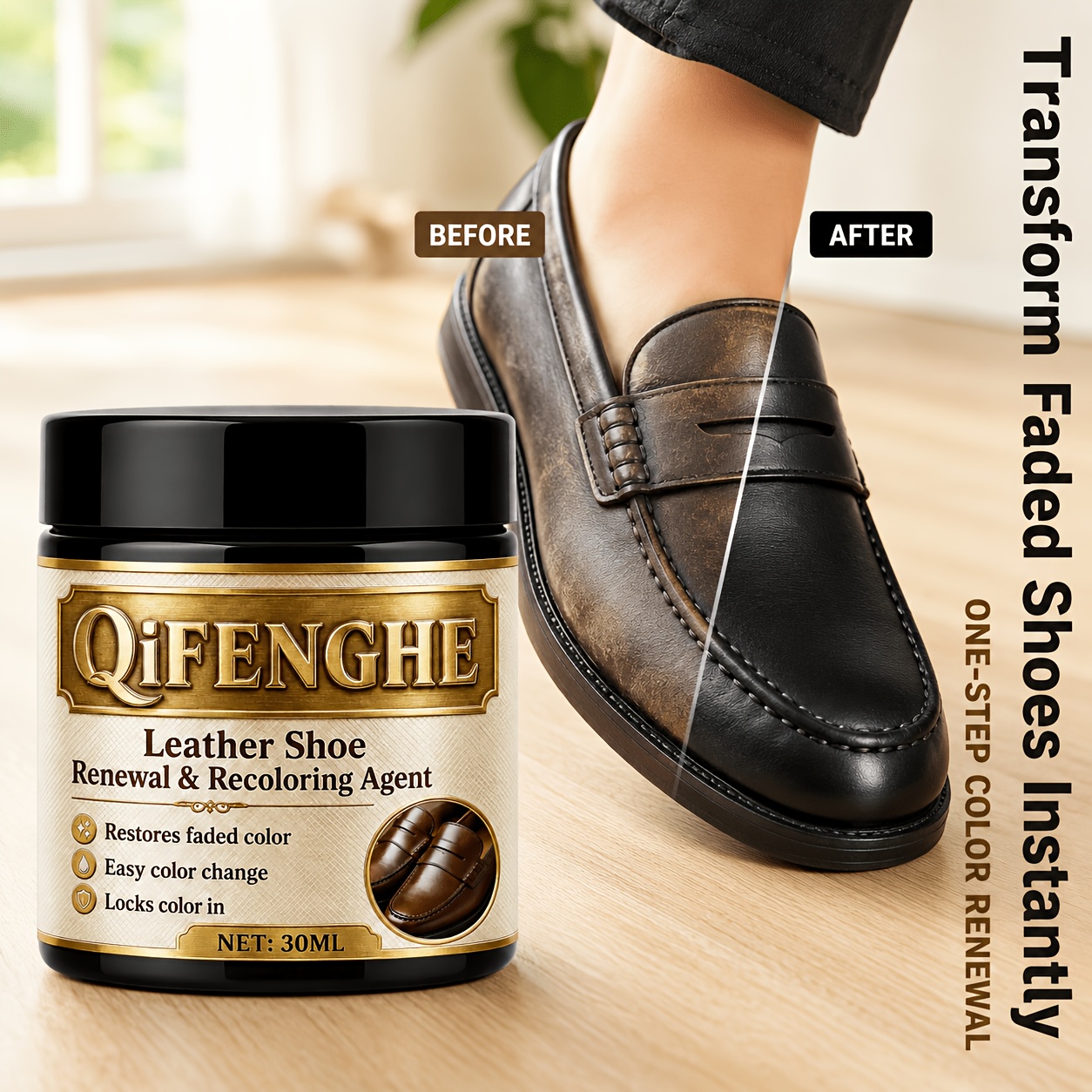 ครีมย้อมสีรองเท้าหนังแบบพกพา ข - Shoe Polish Cream บทวิจารณ์และราคา