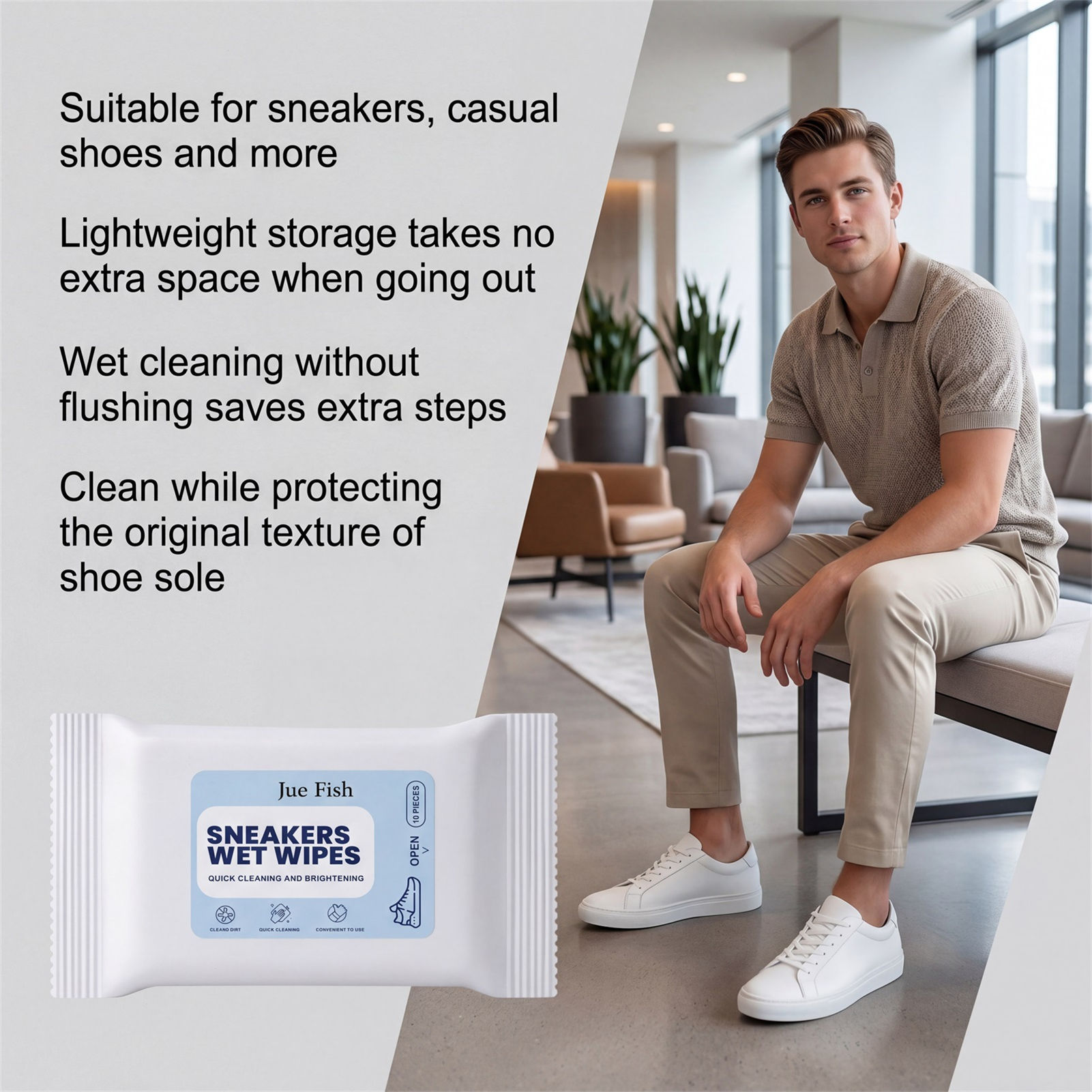 ผ้าเช็ดทำความสะอาดรองเท้าแบบพก - Sneaker Care Wipes บทวิจารณ์และราคา